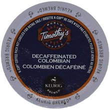 Timothy's Colombian Decaf Coffee Keurig K-Cups, 24 Count