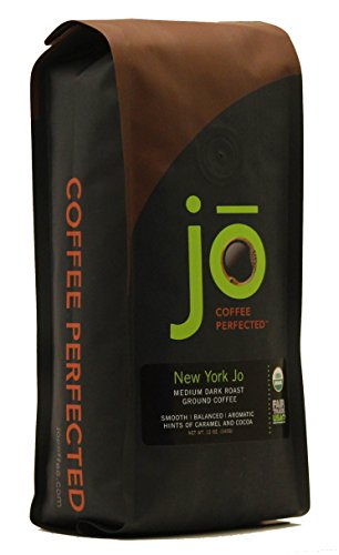 NEW YORK JO: 12 oz, Medium Dark Roast Organic Ground Coffee, 100% Arabica Coffee, USDA Certified Organic, NON-GMO, Fair Trade Certified, Gourmet Coffee from the Jo Coffee Collection