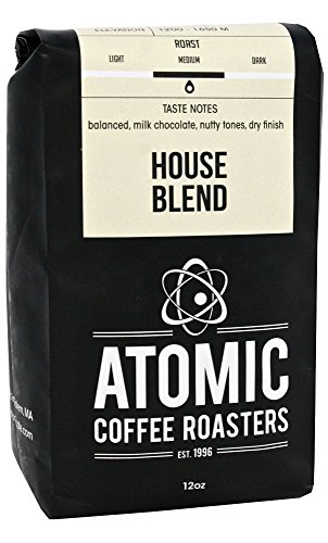 Atomic Cafe "House Blend" Medium Roasted Fair Trade Whole Bean Coffee - 12 Ounce Bag