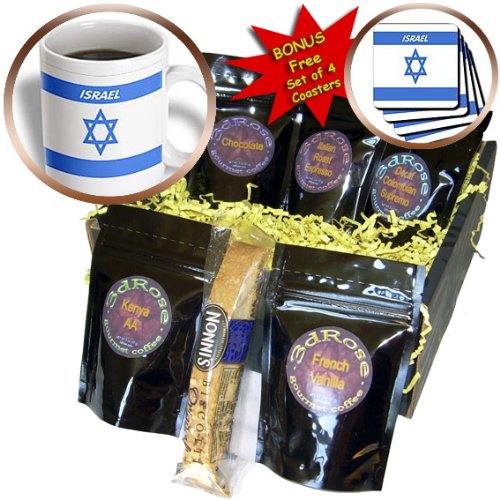 3dRose Israeli Flag Coffee Gift Basket, Multi
