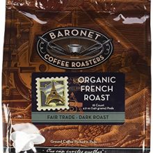 Baronet Coffee Fair Trade Organic French Roast Coffee Pods, 54 Count