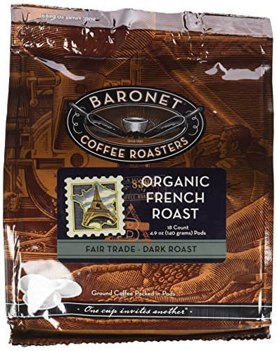 Baronet Coffee Fair Trade Organic French Roast Coffee Pods, 54 Count