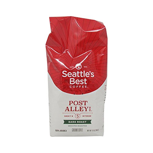 Seattle's Best Ground Coffee Post Alley No.5 Dark Roast Blend Smoky and Intense 12 Ounce Bags (3 Pack)