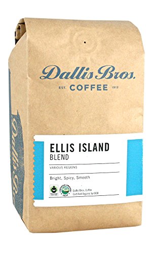 Dallis Bros. Coffee Ellis Island Blend Medium Roasted Fair Trade Organic Whole Bean Coffee - 12 Ounce Bag
