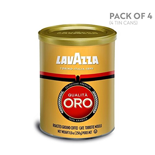 Lavazza Qualita Oro Ground Coffee Blend, Medium Roast, 8.8-Ounce Cans (Pack of 4)