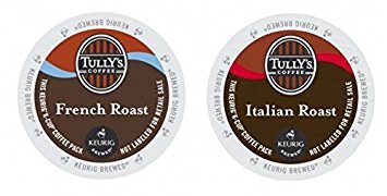 Tully's Coffee FRENCH & ITALIAN ROAST Variety Pack 48 K-Cups for Keurig Brewers