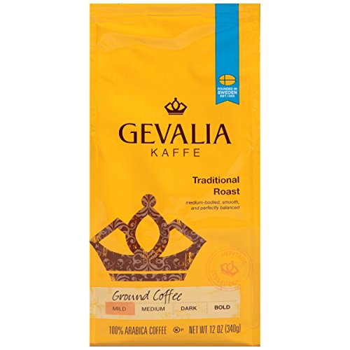 Gevalia Traditional Blend Coffee, Mild Roast, Ground, 12 Ounce Bag