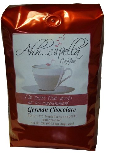 Ahh..Cupella Premium Gourmet German Chocolate Flavored Whole Bean Coffee, 32oz bag