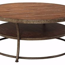 Ashley Furniture Signature Design - Nartina Casual Round Cocktail Table - Light Brown