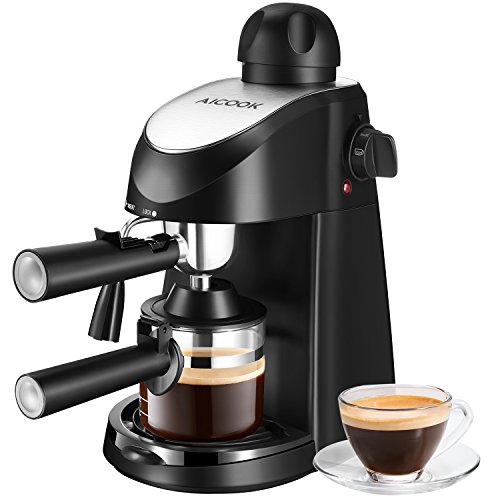 AICOOK Espresso Machine, 3.5Bar Espresso Coffee Maker, Espresso and Cappuccino Machine with Milk Frother
