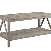 Linon Titian RusticCoffee Table, 44" x 21.97" x 20", Gray