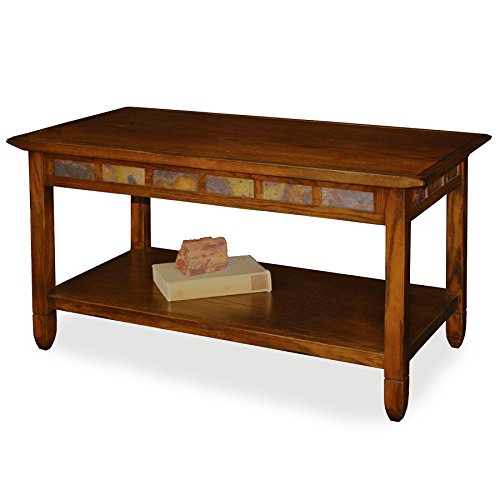 Leick Furniture Rustic Slate Rectangular Coffee Table - Rustic Oak Finish