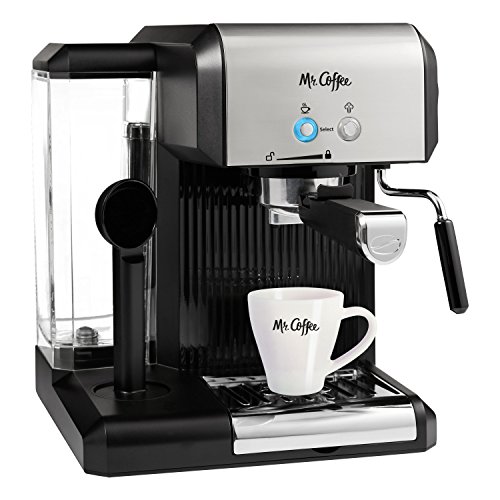 Mr. Coffee Café Steam Automatic Espresso and Cappuccino Machine, Silver/Black