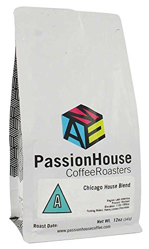 Passion House Coffee Chicago House Blend Light Roasted Whole Bean Coffee - 12 Ounce Bag