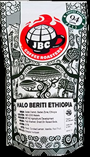 JBC Coffee Roasters "Halo Beriti Ethiopia" Medium Roasted Organic Whole Bean Coffee - 12 Ounce Bag