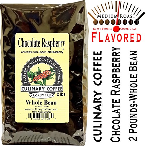 Culinary Coffee Roasters Chocolate Raspberry, Flavored Whole Bean Coffee, 2-pound Bag Amazon Special-100% Satisfaction Guaranteed!