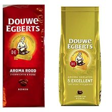 Douwe Egberts Aroma Rood & Excellent Aroma Whole Bean Coffee (1 of each 17.6oz)