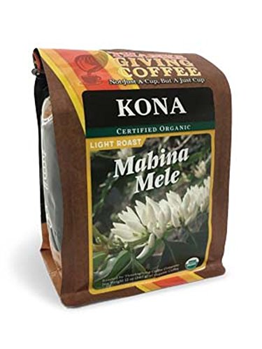 Thanksgiving Coffee "Kona Mahina Mele" Light Roasted Organic Shade Grown Whole Bean Coffee - 12 Ounce Bag
