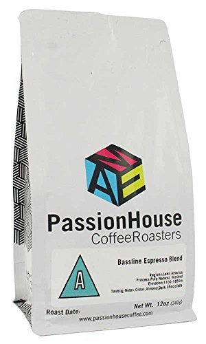 Passion House Coffee Bassline Espresso Blend Medium Roasted Whole Bean Coffee - 12 Ounce Bag