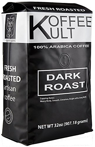 Koffee Kult Coffee Beans Dark Roasted - Highest Quality Delicious Organically Sourced Fair Trade - Whole Bean Coffee - Fresh Gourmet Aromatic Artisan Blend