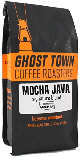 Ghost Town Coffee Roasters "Mocha Java" Medium Roasted Whole Bean Coffee - 12 Ounce Bag