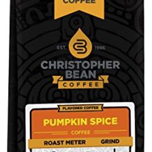 Christopher Bean Coffee Flavored Whole Bean Coffee, Pumpkin Spice, 12 Ounce