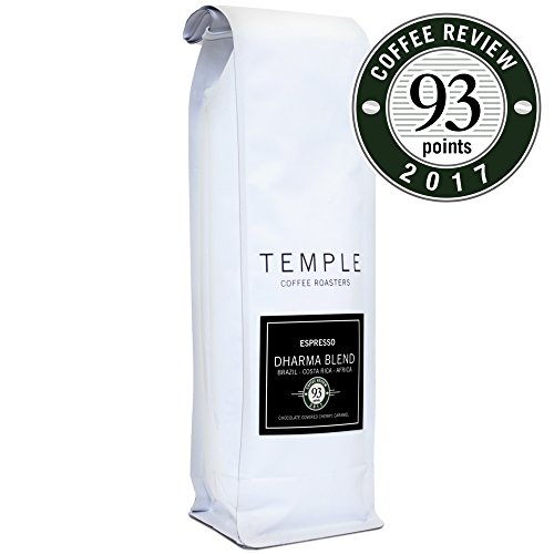 Temple Coffee "Dharma Espresso Blend" Medium Roasted Whole Bean Coffee - 12 Ounce Bag