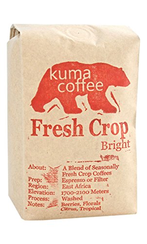 Kuma Coffee "Fresh Crop Bright - (Red Bear Espresso)" Medium Roasted Whole Bean Coffee - 12 Ounce Bag