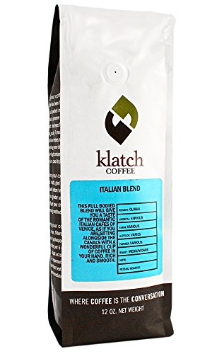 Klatch Coffee "Italian Blend" Medium Roasted Whole Bean Coffee (Central America & Caribbean) - 2 Pound Bag