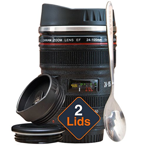 STRATA CUPS Camera Lens Coffee Mug - 13.5oz, Super Bundle