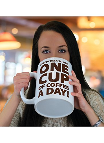 BigMouth Inc. One Cup of Coffee Gigantic Mug, Funny Huge Ceramic Gag Gift for Coffee Lovers, Holds up to 64 oz.