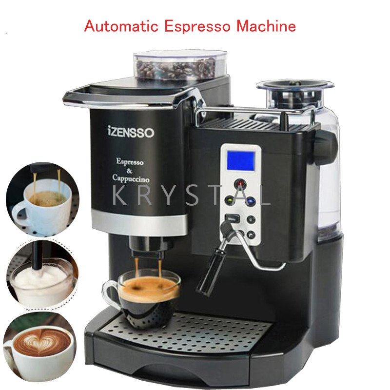 Espresso Machine in English Version Coffee Maker with Grind Bean and Froth Milk
