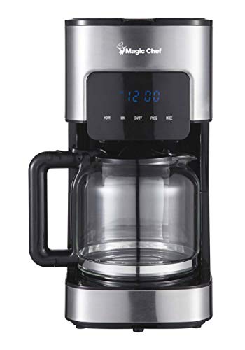 Magic Chef Coffee Maker, 8.6X 6.6X 12.9, Stainless Steel.