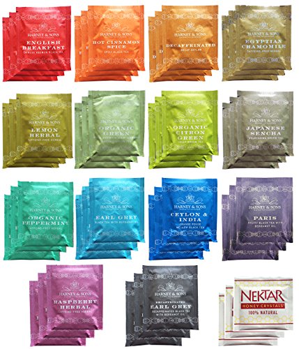 Harney & Sons Assorted Tea Bag Sampler 42 Count (14 Different Flavors - 3 Tea Bags of Each)
