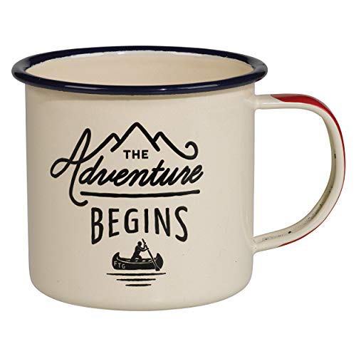 Gentlemen's Hardware Adventure Enamel Camping Coffee Mug, Cream (12 oz)
