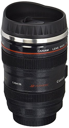 Camera Lens Travel Thermos - Stainless Steel Insulated Cup with Easy Clean Lid