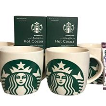 Starbucks Share The Cheer 4 14 Ounce Mugs, 2 Starbucks Via Packets, And 2 Classic Cocoa Packet Bundle