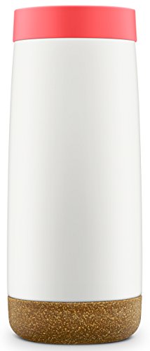 Ello Cole Vacuum-Insulated Stainless Steel Travel Mug, Coral, 16 oz