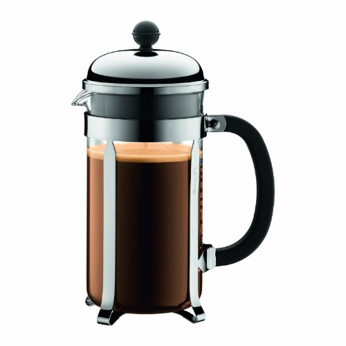 Bodum Chambord French Press Coffee Maker, 1 Liter, 34 Ounce, (8 Cup), Chrome