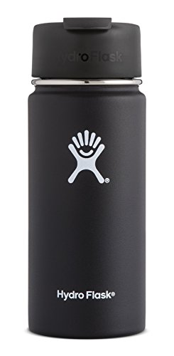 Hydro Flask 12 oz Double Wall Vacuum Insulated Stainless Steel Water Bottle/Travel Coffee Mug, Wide Mouth with BPA Free Hydro Flip Cap, Black