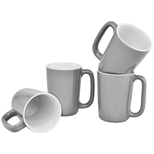 Culver SLAT Mug, 16-Ounce, Grey White, Set of 4