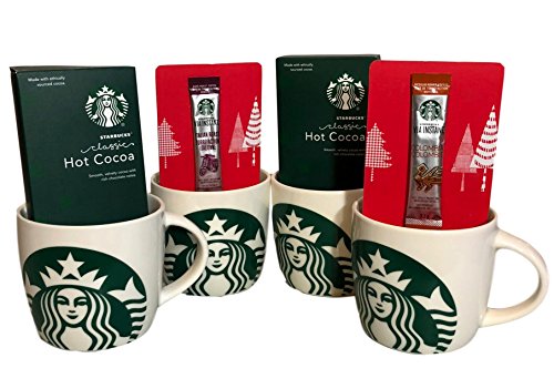 Starbucks Share The Cheer 4 14 Ounce Mugs, 2 Starbucks Via Packets, And 2 C...