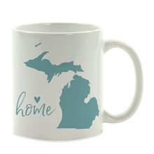 Andaz Press 11oz. US State Coffee Mug Gift, Aqua Home Heart, Michigan