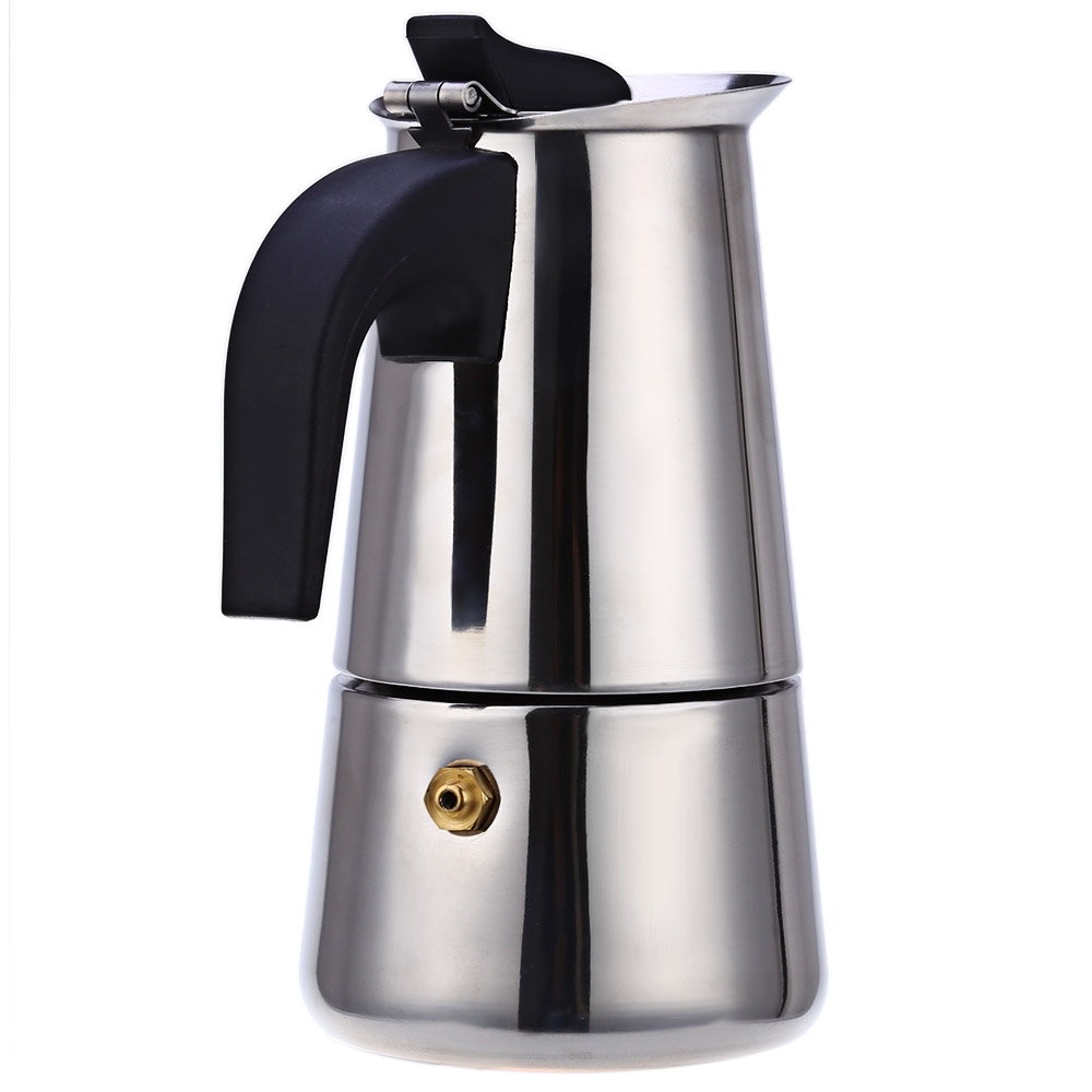 2/4/6/9 Cups Coffee Maker Pot, Stainless Steel Mocha, Espresso
