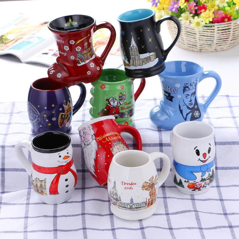 Newest Christmas Mug Ceramics Cup With Spoon Milk Mugs