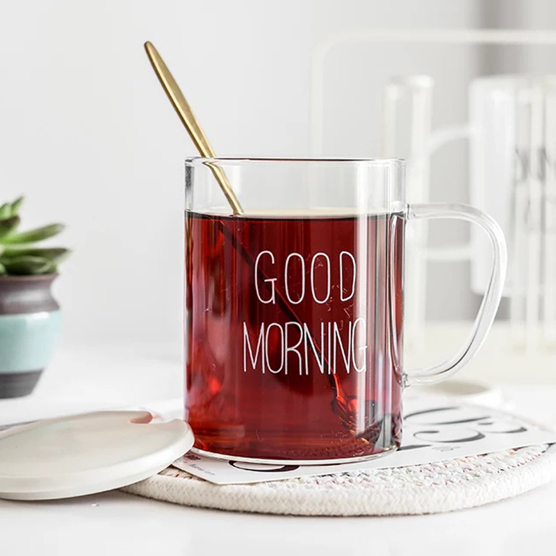 Good Morning Glass 400ml Tea, Coffee Mug