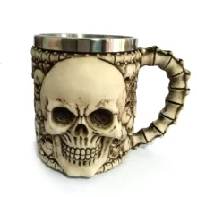 Retro 3D Mugs Stainless Steel Coffee Mug Warrior
