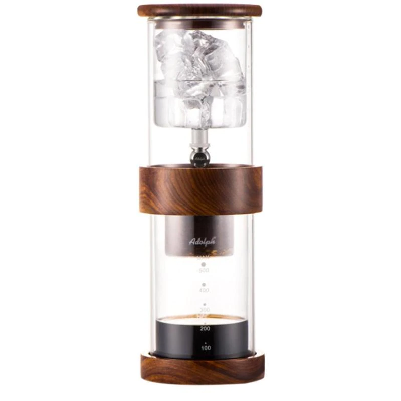 Portable Double Layer Ice Drip Coffee Pot Cylindrical
