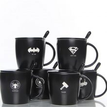Avengers Black Lemon Tea Coffee Mug With Spoon