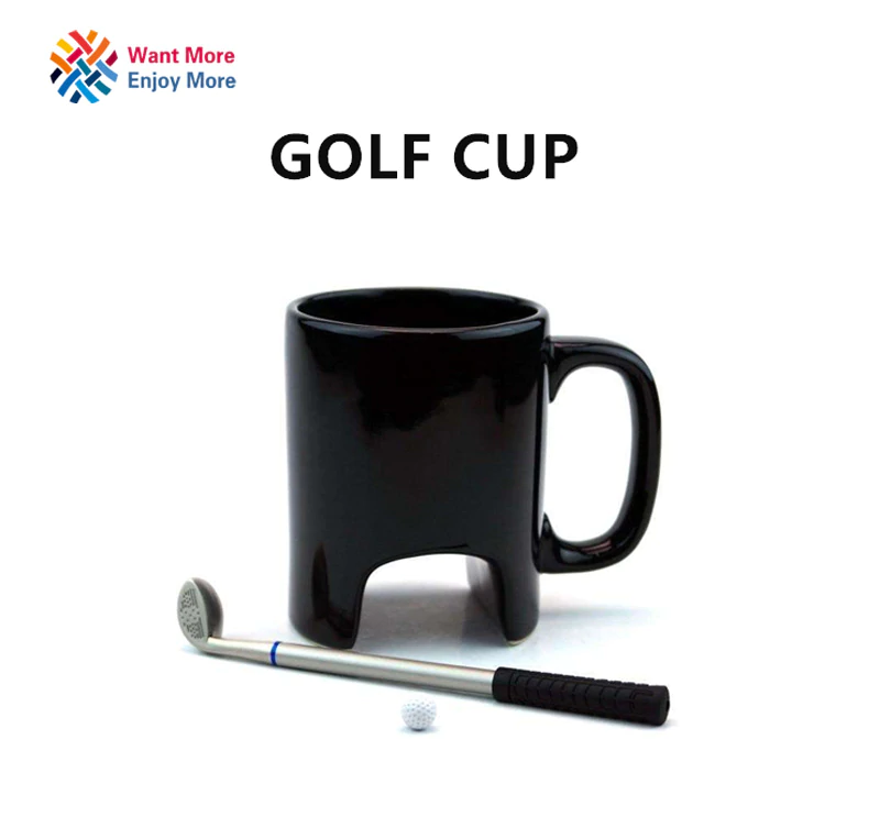 Creative Golf ceramic cup funny black coffee mug